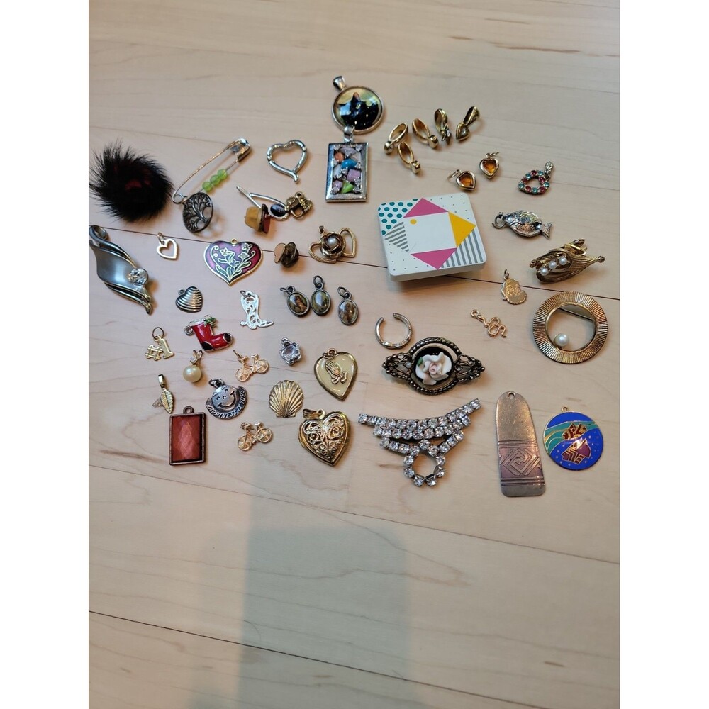 Lot Of Charms, Pins, Pendants Some Vintage